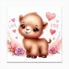 Valentine's day, Camel cub 2 Canvas Print