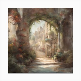 Gate Into The Garden Canvas Print