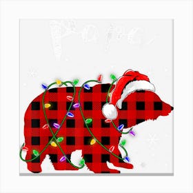 Red Plaid Papa Bear Buffalo Matching Family Pajama Christmas Canvas Print