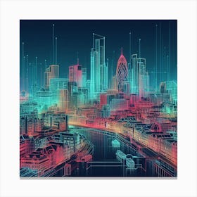 Futuristic Cityscape 22 Canvas Print