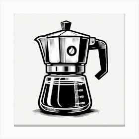 Black And White Coffee Maker Canvas Print