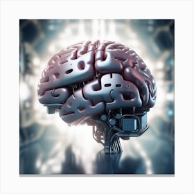 3d Rendering Of Artificial Brain 1 Canvas Print