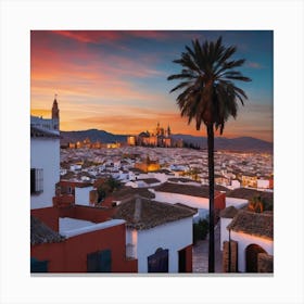 Sunset In Granada Canvas Print