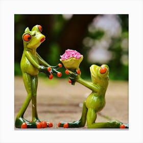 Frog Couple Canvas Print