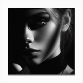 Black And White Portrait 1 Canvas Print