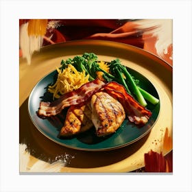 Chicken With Broccoli And Bacon Canvas Print