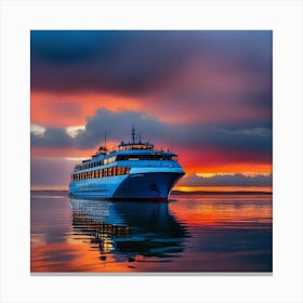 Cruise Ship At Sunset 8 Canvas Print