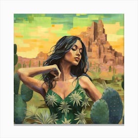 Cactus Girl 1 Canvas Print