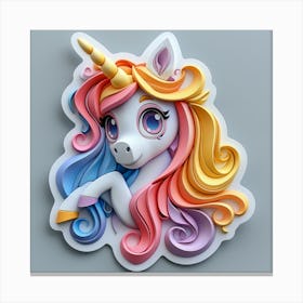 Unicorn Paper Cut Art Canvas Print