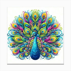 Illustration Peacock 2 Canvas Print