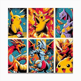 Pokemon, Pop Art 1 Canvas Print