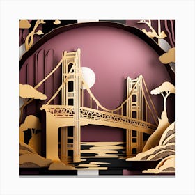 Golden Gate Bridge textured monochromatic 1 Canvas Print