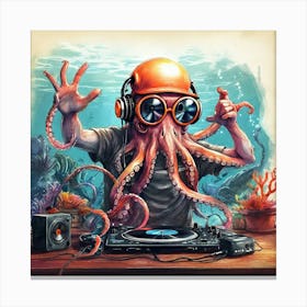 Dj Octopus 2 Canvas Print