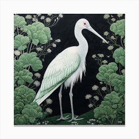 Ohara Koson Inspired Bird Painting Stork 2 Square Canvas Print