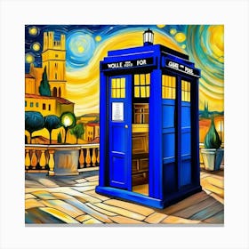 Tardis On The Terrace At Arles - Dr WHO & Van Gogh inspired Art Print 8 Toile