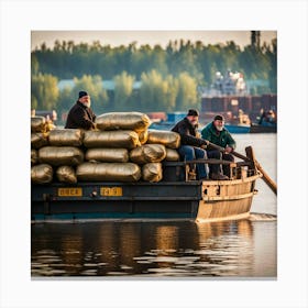 Barge Haulers On The Volga 2 Canvas Print