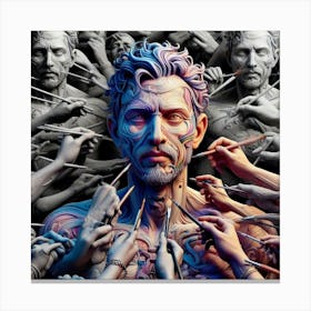 Man With His Hands In His Face Canvas Print