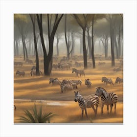 Zebras In The Wild Canvas Print