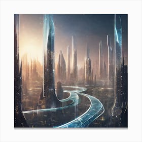 Futuristic City 110 Canvas Print