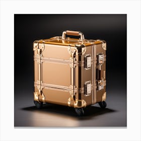 Golden Suitcase Canvas Print