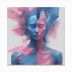 Deconstructed Blue And Pink Figure 4 Canvas Print