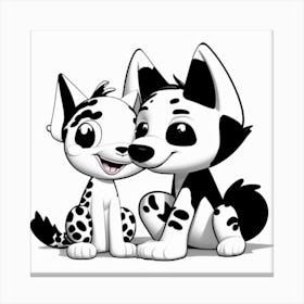 Cute Dalmatian Puppies Canvas Print