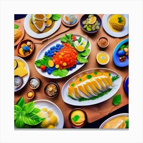 Lunch table Canvas Print