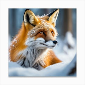 Red Fox In The Snow 2 Canvas Print