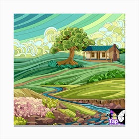 House In The Countryside Canvas Print