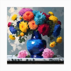 Bouquet of Colourful Chrysanthemum Flowers Canvas Print