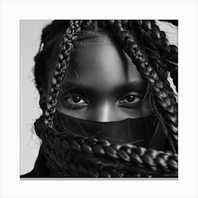 Black Woman With Braids 3 Canvas Print