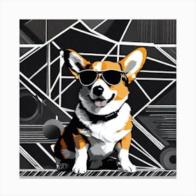 Corgi In Sunglasses 52 Canvas Print