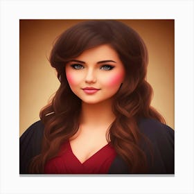 Brunette Beauty Canvas Print