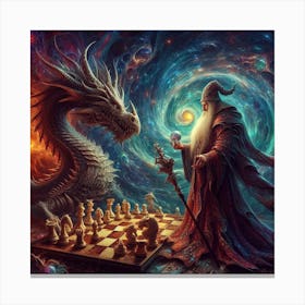 Chess Game In The Universe Canvas Print