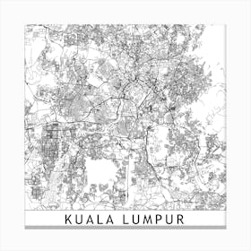 Kuala Lumpur Map Canvas Print