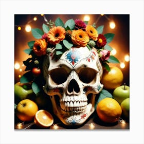 Day Of The Dead Skull 8 Canvas Print