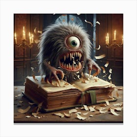 Monster In A Book 4 Canvas Print