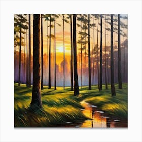 Sunset In The Woods 23 Canvas Print