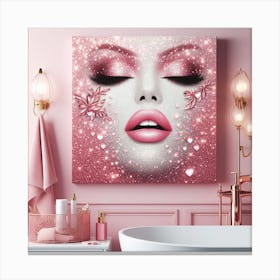 Glamorous glitter Bathroom Canvas Print