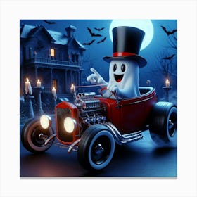 Ghost In A Car Canvas Print