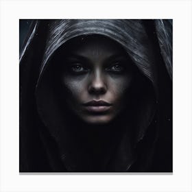 Dark Hooded Woman Canvas Print