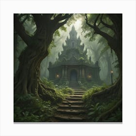 Temple In The Forest 1 Canvas Print