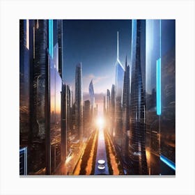 Futuristic Cityscape 134 Canvas Print