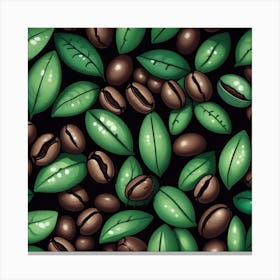 Coffee Beans Seamless Pattern 3 Canvas Print