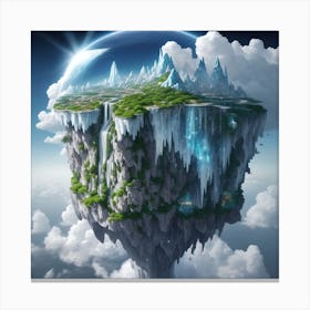Crystal Island hanging in the sky Canvas Print