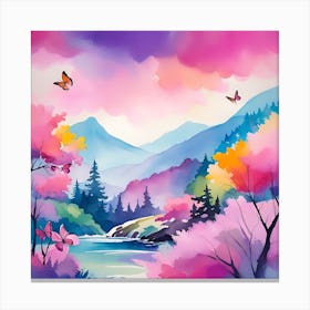 Butterflies In The Mountains Canvas Print