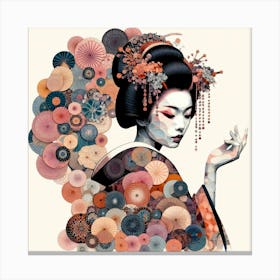 Japan Traditional Geisha Illustration By Ad 68 Canvas Print