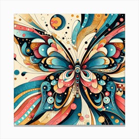 Colourful Ornate Butterfly Abstract IV Canvas Print