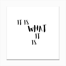 It Is What It Is Inspirational Funny Quote Canvas Print