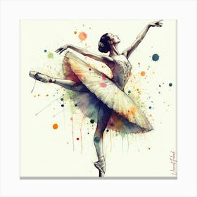 Colored Balerina Dancer Canvas Print